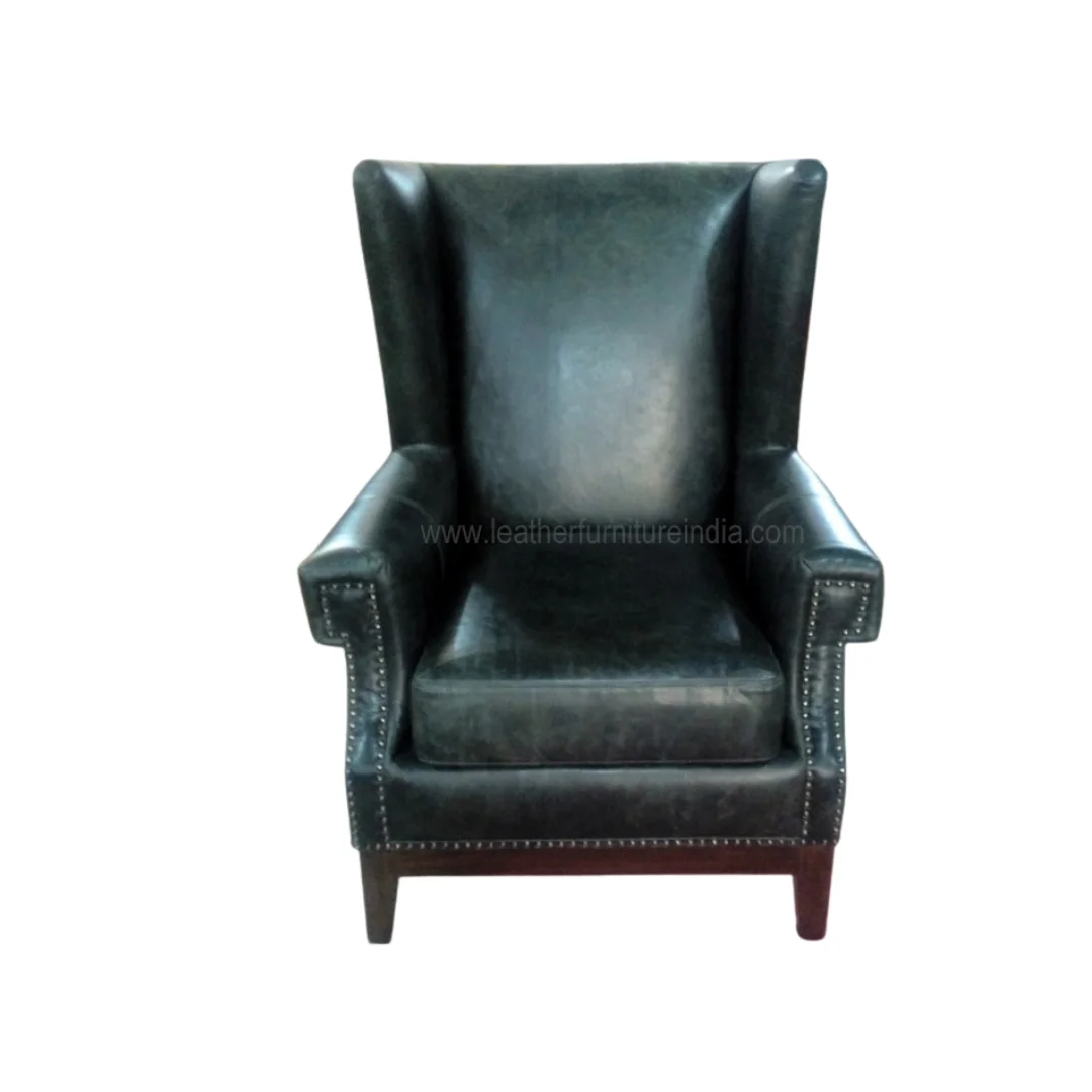 Wood Leather Accent Chairs