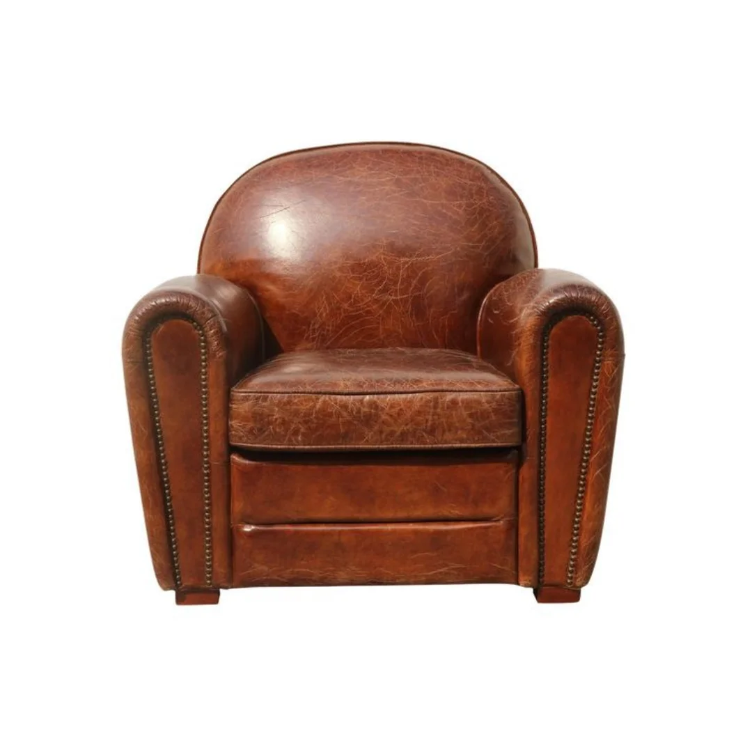 Wood Leather Accent Chairs