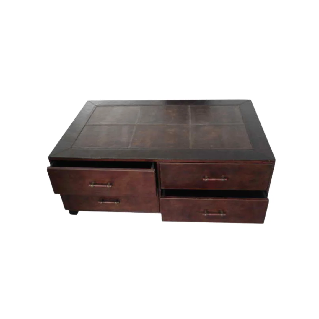 Leather Center  Side Table